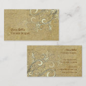 ヴィンテージダマスク+スワール衣装デザイナ 名刺 (正面/裏面)