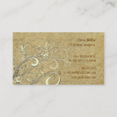 ヴィンテージダマスク+スワール衣装デザイナ 名刺 (裏面)