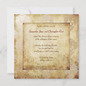 ヴィンテージダマスク/フェイク銅結婚式招待状 招待状 (裏面)