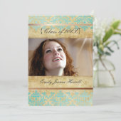 ヴィンテージダマスク/目盛パーティの招待状 招待状 (スタンド正面)