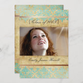 ヴィンテージダマスク/目盛パーティの招待状 招待状 (正面/裏面)