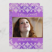 ヴィンテージダマスク/目盛パーティの招待状 招待状 (正面/裏面)