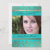 ヴィンテージダマスク/目盛パーティの招待状 招待状 (正面)