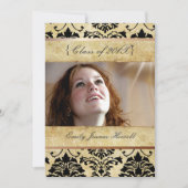 ヴィンテージダマスク/目盛パーティの招待状 招待状 (正面)