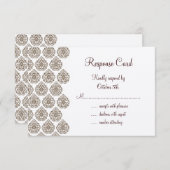 ヴィンテージダマスクRSVPシャンパン 出欠カード (正面/裏面)