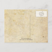 ヴィンテージダマスクRSVPポストカード（ピンクとグリーン） インビテーションポストカード (裏面)