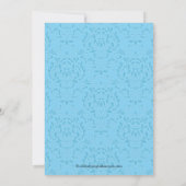 ヴィンテージダマススタイリッシュク·ブルー卒業パーティー 招待状 (裏面)