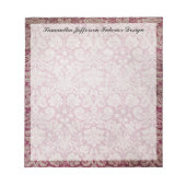 ヴィンテージダマスワパーソナライズされたイン ノートパッド (正面)