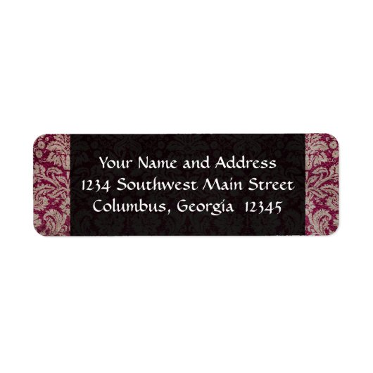 ヴィンテージダマスワパーソナライズされたイン ラベル (正面)