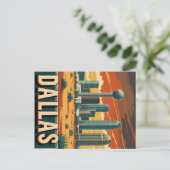 ヴィンテージダラススカイライン ポストカード (スタンド正面)