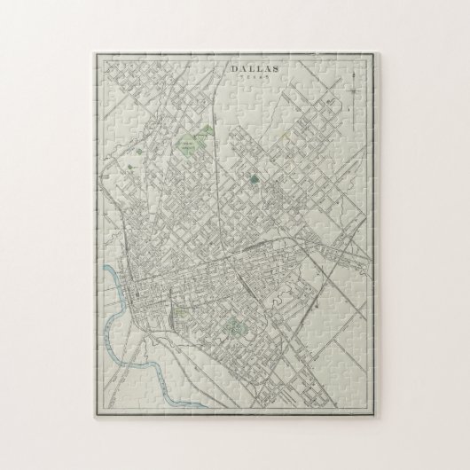 ヴィンテージダラステキサス州の地図(1901) ジグソーパズル (縦)