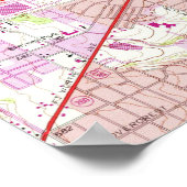 ヴィンテージダラステキサス州の地図(1958) ポスター (角)