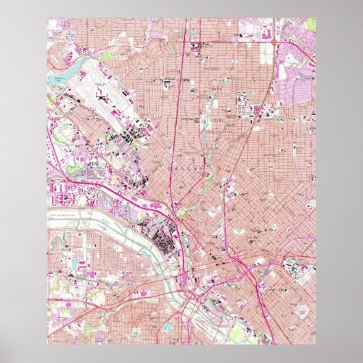 ヴィンテージダラステキサス州の地図(1958) ポスター (正面)