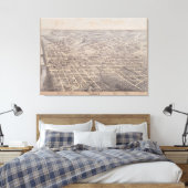 ヴィンテージダラステキサス州の絵図(1872) キャンバスプリント (インサイチュ (寝室))