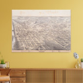 ヴィンテージダラステキサス州の絵図(1872) キャンバスプリント (インサイチュ (リビング))