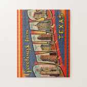 ヴィンテージダラステキサス州はがき ジグソーパズル (縦)