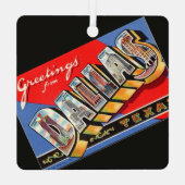 ヴィンテージダラステキサス州 メタルオーナメント (裏面)