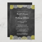 ヴィンテージダリアチャルクボードブライダルシャワー招待状 招待状 (正面/裏面)