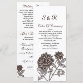 ヴィンテージダリア結婚式招待状 プログラム (正面/裏面)