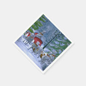 ヴィンテージダルマチアンスレイクリスマス スタンダードカクテルナプキン (角)