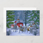 ヴィンテージダルマチアンスレイクリスマス ポストカード (正面/裏面)