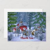 ヴィンテージダルマチアンスレイスノークリスマスサンキュー ポストカード (正面/裏面)