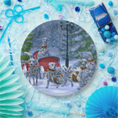 ヴィンテージダルマティアンソレイ雪のクリスマス ペーパープレート (パーティー)