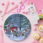 ヴィンテージダルマティアンソレイ雪のクリスマス ペーパープレート (パーティー)