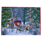 ヴィンテージダルマティアンソレイ雪のクリスマス ラージペーパーバッグ (裏面)