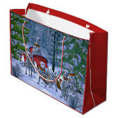 ヴィンテージダルマティアンソレイ雪のクリスマス ラージペーパーバッグ (裏面アングル)