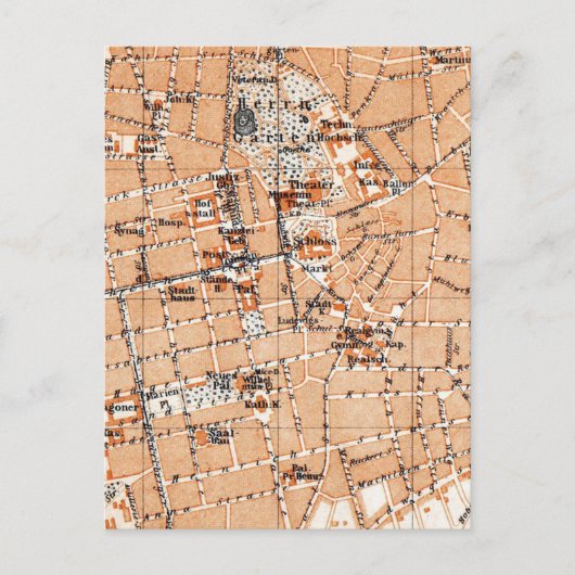 ヴィンテージダルムシュタットドイツの地図（1905年） ポストカード (正面)