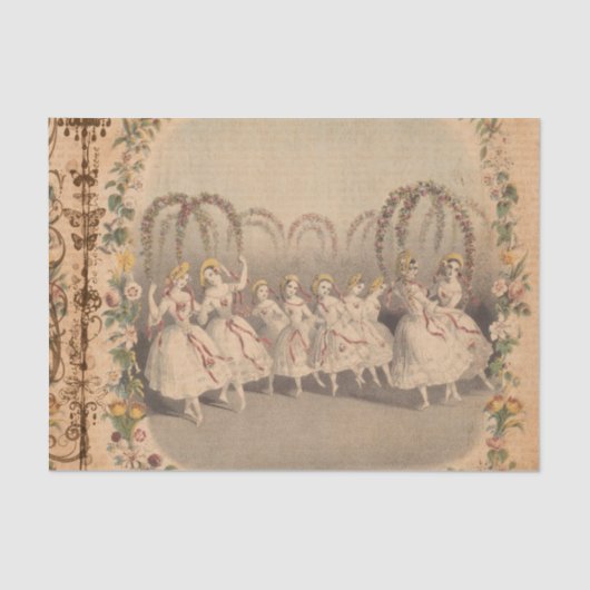 ヴィンテージダンサーのコラージュ 薄葉紙 (正面)