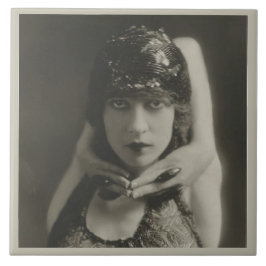 ヴィンテージダンサーの顔付きセラミックタイル タイル