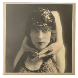 ヴィンテージダンサーの顔付きセラミックタイル タイル