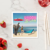 ヴィンテージダンサー21歳の誕生日の変更アート スタンダードカクテルナプキン (インサイチュ)