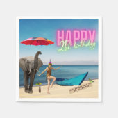 ヴィンテージダンサー21歳の誕生日の変更アート スタンダードカクテルナプキン (正面)