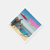 ヴィンテージダンサー21歳の誕生日の変更アート スタンダードカクテルナプキン (角)