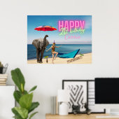 ヴィンテージダンサー21歳の誕生日の変更アート ポスター (ホームオフィス)