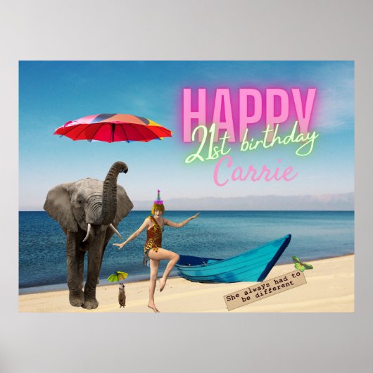 ヴィンテージダンサー21歳の誕生日の変更アート ポスター (正面)