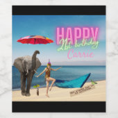 ヴィンテージダンサー21歳の誕生日の変更アート ワインラベル (シングルラベル)