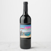 ヴィンテージダンサー21歳の誕生日の変更アート ワインラベル (正面)