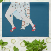 ヴィンテージダンサー、追加文字 キッチンタオル (折り畳み)