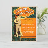 ヴィンテージダンススタイルパーティの招待状 招待状 (スタンド正面)