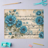 ヴィンテージダンスミュージックノートフローラデコデザイン 薄葉紙 (クラフト)