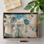 ヴィンテージダンスミュージックノートフローラデコデザイン 薄葉紙 (ギフト)