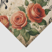 ヴィンテージダンスミュージックノートフローラデコデザイン 薄葉紙 (詳細)