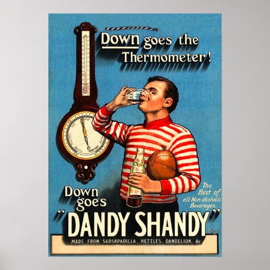 ヴィンテージダンディシャンディラグビープリント ポスター (正面)