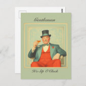 ヴィンテージダンディMartini – 紳士Sip O'Clock ポストカード (正面/裏面)