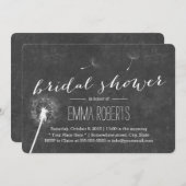 ヴィンテージダンデリオンシャルボードブライダルシャワー 招待状 (正面/裏面)