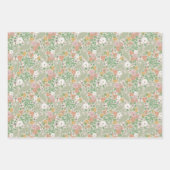 ヴィンテージダンデリオンパンジー忙しビーズ春ガーデン ラッピングペーパーシート (正面2)